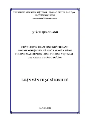 Chất lượng thẩm định khách hàng doanh nghiệp nhỏ và vừa