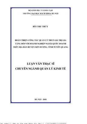 Hoàn thiện quản lý thuế giá trị gia tăng cho doanh