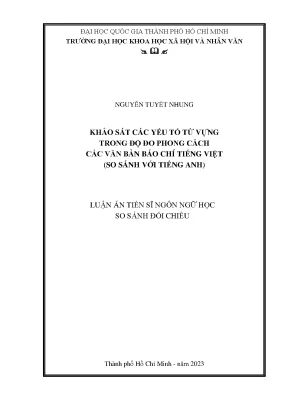 Khảo Sát Yếu Tố Từ Vựng Trong Bản Báo Chí Tiếng Việt So