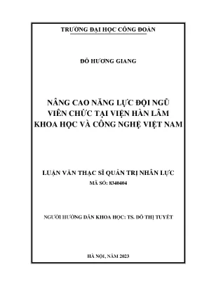 Nâng Cao Năng Lực Đội Ngũ Viên Chức Tại Viện Hàn Lâm