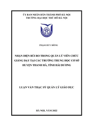 Nhận Diện Rủi Ro Trong Quản Lý Viên Chức Giảng Dạy Tại 