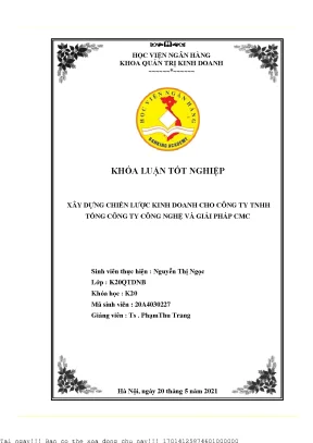 Chiến Lược Kinh Doanh Hiệu Quả Cho Công Ty TNHH CMC