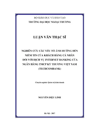 Nghiên Cứu Niềm Tin Khách Hàng Đối Với Dịch Vụ Internet