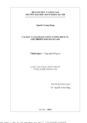 Cài Đặt và Đánh Giá Chất Lượng Dịch Vụ Proxy Server Mã Mở