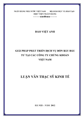 Giải Pháp Phát Triển Dịch Vụ Đòn Bẩy Đầu Tư Tại Các Công