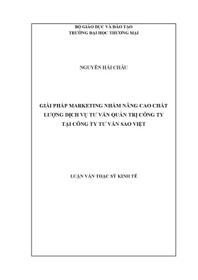 Giải Pháp Marketing Nâng Cao Chất Lượng Dịch Vụ Tư Vấn 