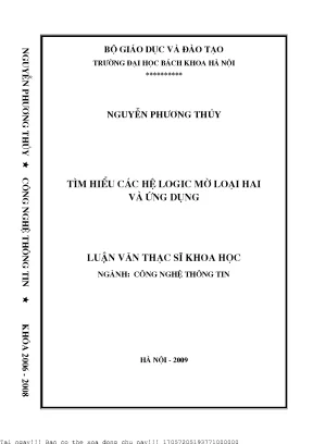 Ứng Dụng Lý Thuyết Tập Mờ Loại Hai Trong Hệ Logic Mờ