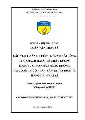 Các Yếu Tố Ảnh Hưởng Đến Sự Hài Lòng Của Khách Hàng Về