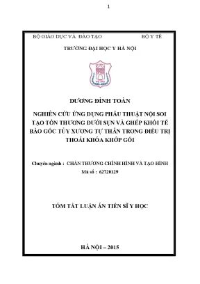 Nghiên Cứu Ứng Dụng Phẫu Thuật Nội Soi và Ghép Tế Bào 