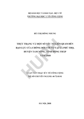 Thực trạng bạo lực của chồng đối với vợ tại xã Phú Thọ,