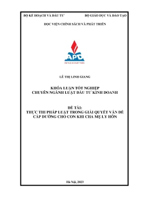Giải Quyết Vấn Đề Cấp Dưỡng Cho Con Khi Cha Mẹ Ly Hôn: 
