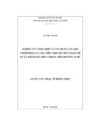 Nghiên Cứu Ứng Dụng Vật Liệu Composite TiO2 Trong Xử Lý 