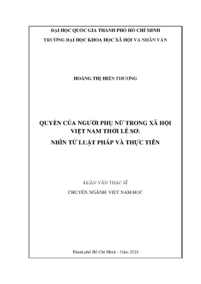 Quyền của Phụ Nữ trong Xã Hội Việt Nam Thời Lê Sơ: Pháp