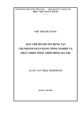 Hạn Chế Rủi Ro Tín Dụng Tại Ngân Hàng Nông Nghiệp Đông