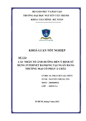Nghiên Cứu Các Nhân Tố Ảnh Hưởng Đến Ý Định Sử Dụng