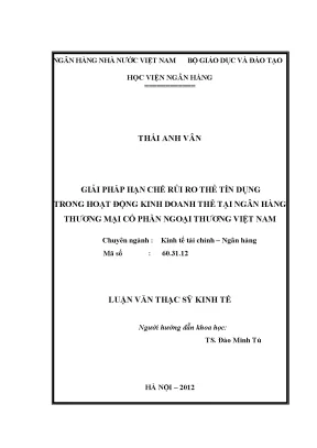 Giải Pháp Hạn Chế Rủi Ro Thẻ Tín Dụng Tại Ngân Hàng