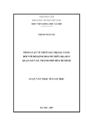 Pháp Luật Về Thuế Giá Trị Gia Tăng Đối Với Hộ Kinh Doanh