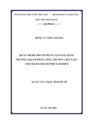 Quản Trị Rủi Ro Tín Dụng Tại Ngân Hàng TMCP Công Thương
