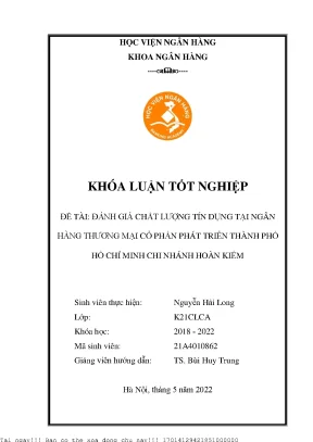Đánh Giá Chất Lượng Tín Dụng Tại Ngân Hàng HDBank Chi