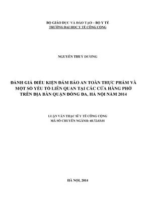 Đánh Giá An Toàn Thực Phẩm Tại Cửa Hàng Phở Quận Đống