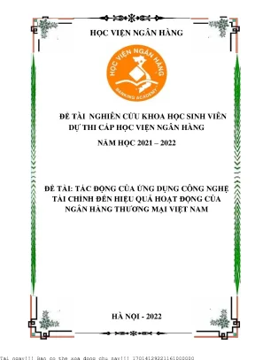 Tác động của Công nghệ Tài chính đến Hiệu quả Hoạt động