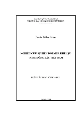 Nghiên Cứu Biến Đổi Khí Hậu Vùng Đông Bắc Việt Nam