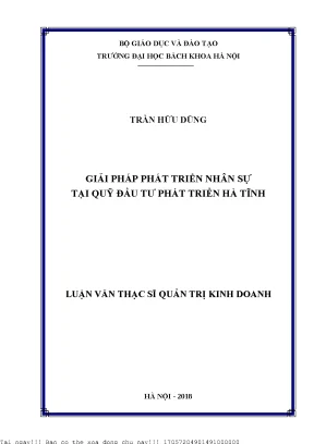 Giải Pháp Phát Triển Nhân Sự Tại Quỹ Đầu Tư Phát Triển