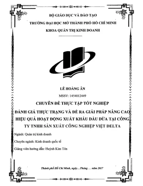 Giải Pháp Nâng Cao Hiệu Quả Xuất Khẩu Dầu Dừa Tại Công