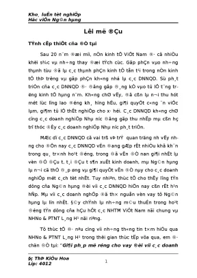 Phân Tích Tình Hình Cho Vay Của Ngân Hàng Đối Với Doanh