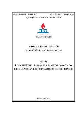 Hoàn thiện hoạt động bán hàng tại Công ty Cổ phần Liên 