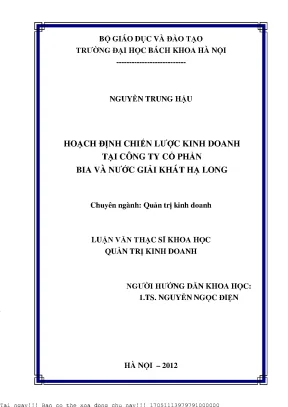 Hoạch Định Chiến Lược Kinh Doanh Tại Công Ty Cổ Phần Bia