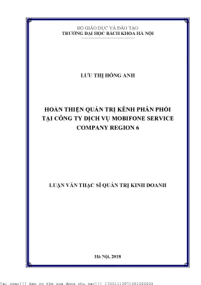 Hoàn thiện quản trị kênh phân phối tại Công ty dịch vụ