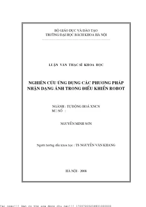 Nghiên cứu các phương pháp nhận dạng ảnh trong điều
