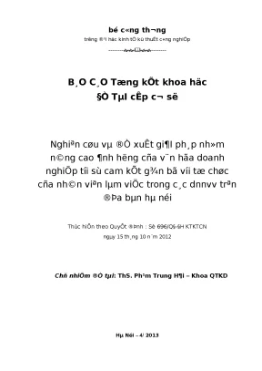 Nâng cao ảnh hưởng văn hóa doanh nghiệp trong các DNNVV 