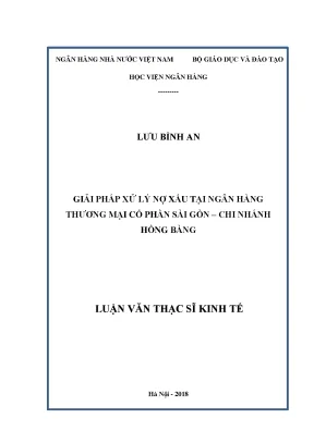 Giải Pháp Xử Lý Nợ Xấu Tại Ngân Hàng TMCP Sài Gòn - Chi