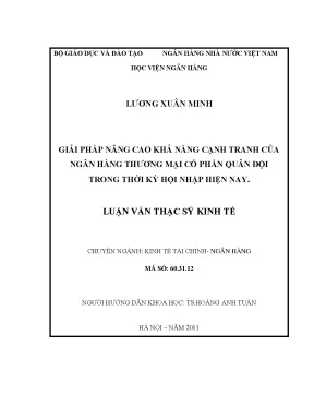 Giải Pháp Nâng Cao Khả Năng Cạnh Tranh Của Ngân Hàng