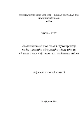 Giải Pháp Nâng Cao Chất Lượng Dịch Vụ Ngân Hàng Bán Lẻ