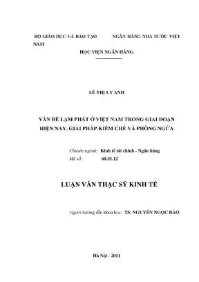 Giải pháp kiềm chế lạm phát ở Việt Nam hiện nay