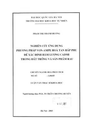 Nghiên Cứu Phương Pháp Von-Ampe Hoà Tan Xác Định Hàm