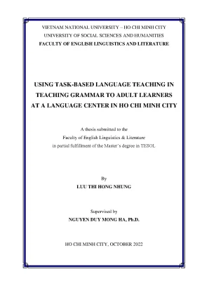 Giảng Dạy Ngữ Pháp Cho Người Lớn Bằng Phương Pháp Học 