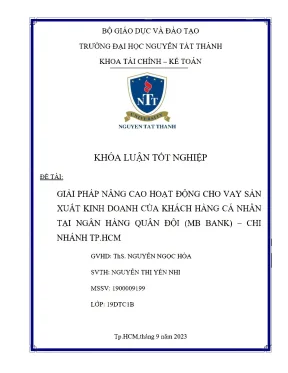 Giải Pháp Nâng Cao Hoạt Động Cho Vay Sản Xuất Kinh Doanh