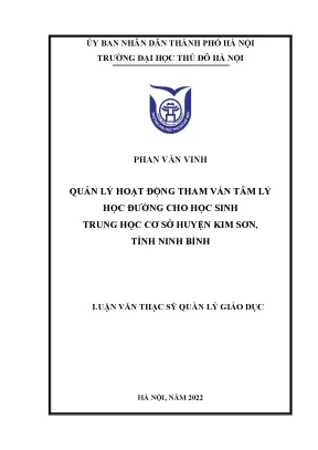Quản Lý Hoạt Động Tham Vấn Tâm Lý Học Đường Cho Học Sinh 