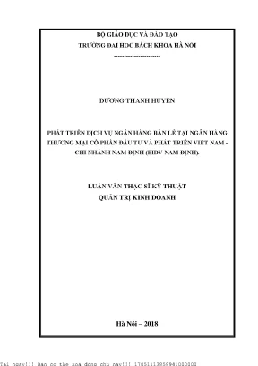 Phát Triển Dịch Vụ Ngân Hàng Bán Lẻ Tại BIDV Nam Định