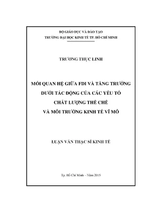 Mối Quan Hệ Giữa FDI và Tăng Trưởng Kinh Tế: Tác Động