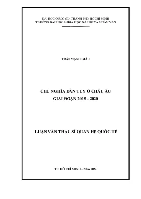 Chủ Nghĩa Dân Túy Ở Châu Âu Giai Đoạn 2015 - 2020: Phân