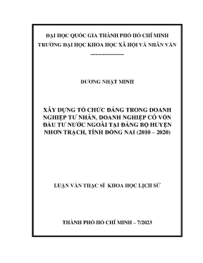 Xây Dựng Tổ Chức Đảng Trong Doanh Nghiệp Tư Nhân Tại