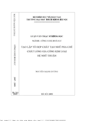 Nghiên Cứu Tổ Hợp Chất Tạo Nhũ Trong Chất Lỏng Gia Công