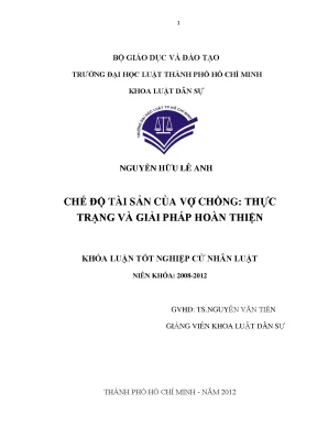 Chế Độ Tài Sản Vợ Chồng: Phân Tích và Đề Xuất Cải Tiến
