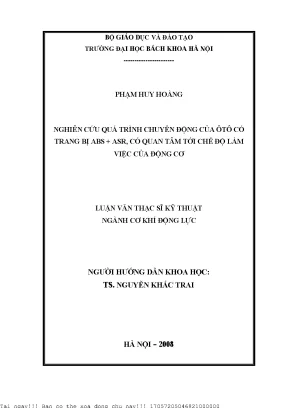 Nghiên Cứu Ảnh Hưởng Của Chế Độ Làm Việc Động Cơ Đến Quá 