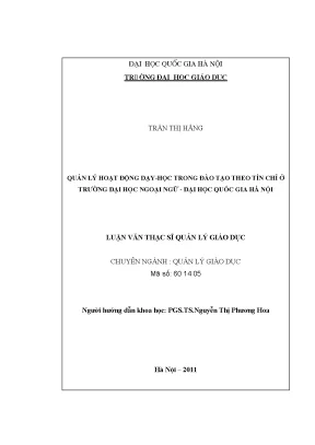 Quản Lý Hoạt Động Dạy-Học Theo Tín Chỉ Tại Trường Đại
